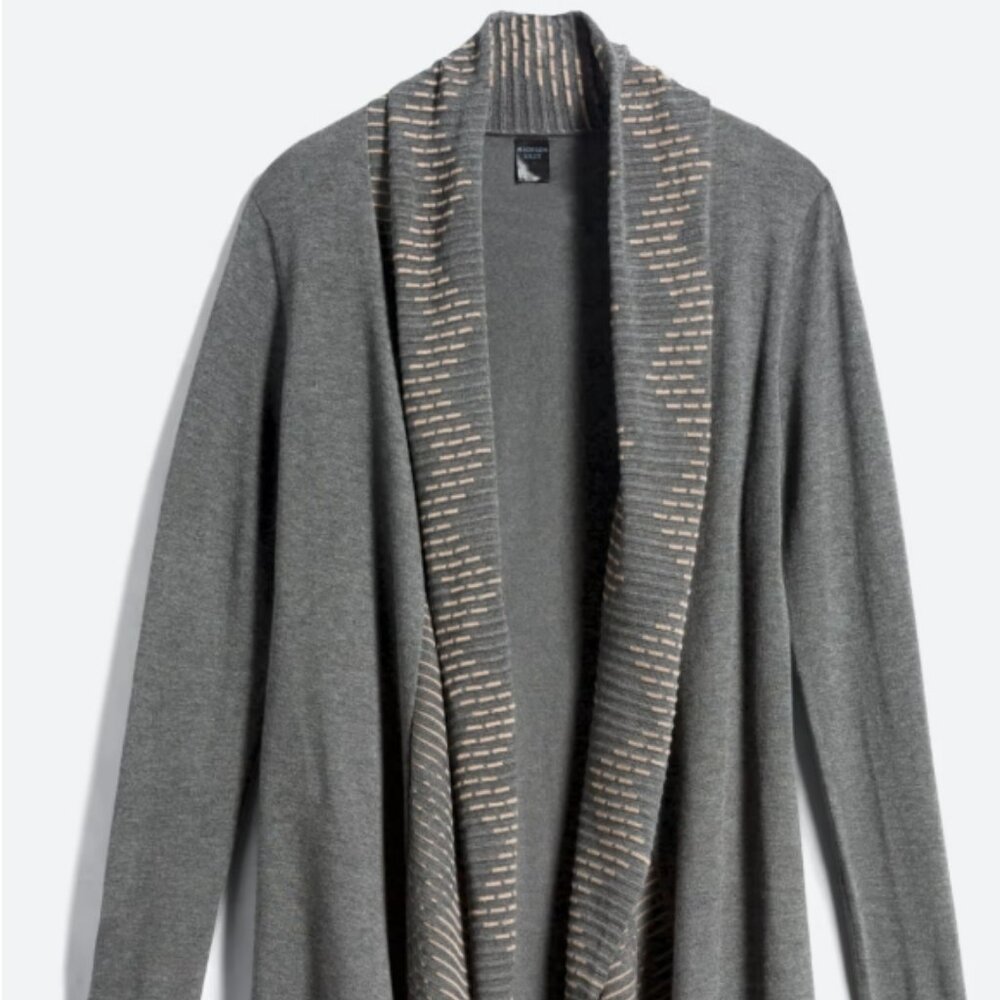 Madison Lilly Grey Plunge Cardigan